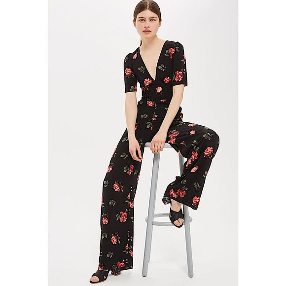 Nobody's Child (Topshop) Rose Print Jumpsuit - Picture 2 of 11